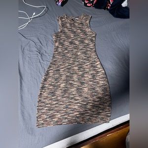 Fitted DIVIDED dress from H&M; brown, tan, and black; size XS